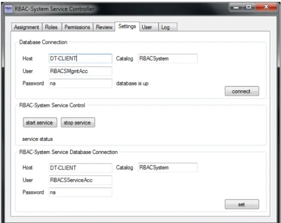Abbildung 4.8: RBACSystemServiceCtrl+Mgmt Settings