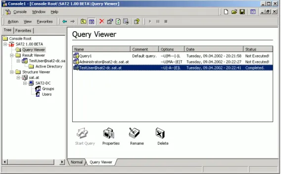 Abbildung 2.6: SAT2 – Query Viewer (Console) Taskpad 