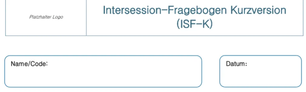 Figure A.1: Intersession-Fragebogen Kurzversion (ISF-K)