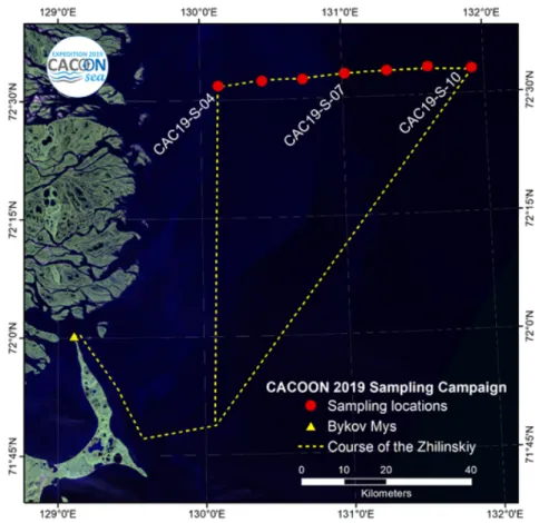 Figure 3.26.1: Route of the CACOON Sea expedition on the ship Anatoliy Zhilinskiy