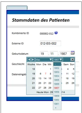 Abbildung 1.4: Eingabemaske des Geburtsdatums in den Stammdaten des Patienten