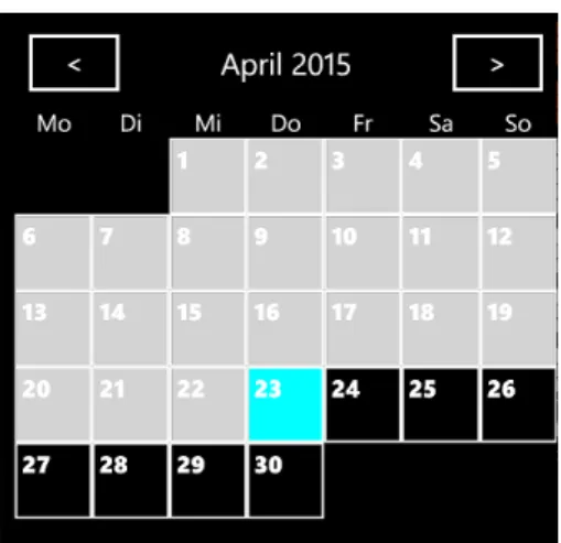 Abbildung 5.6: Ansicht des Kalenders mit verschiedenen Farben