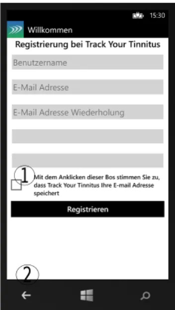 Abbildung 7.2: Registrierung in der App