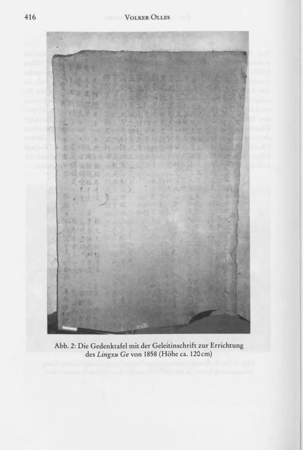 Abb. 2: Die Gedenktafel mit der Geleitinschrift zur Errichtung