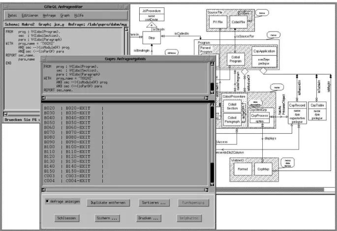 Figure 2.7 shows a screenshot of the current GUPRO system, a query–window and a result–