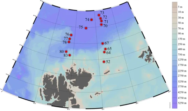 Figure 2: Overview of the RMT stations during the Polarstern expedition PS106.2 
