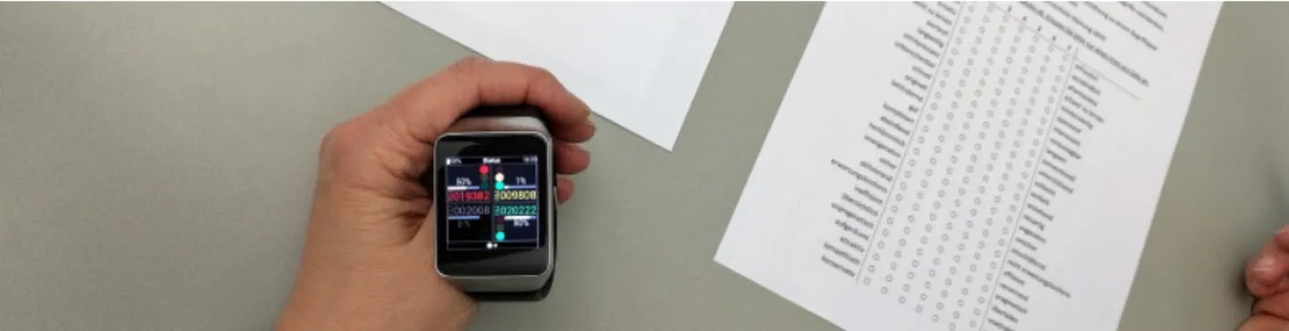 Abbildung 1: Usability-Test der Smartwatch-Anwendung im Rahmen des menschzentrierten Gestaltungsprozesses.