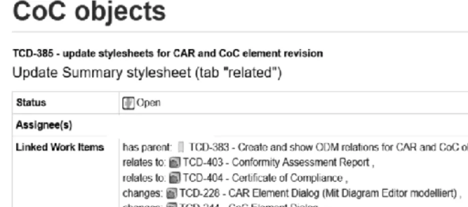 Figure 6: Example of a Task-Item with the linked Design-Items in the  document view. 
