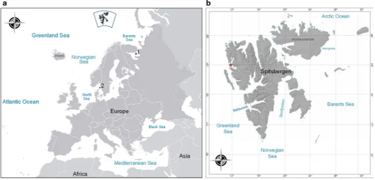 Fig. 1    Map of the study area. a Location of Svalbard archipelago in  the Arctic Ocean