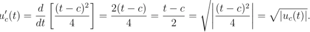 Abbildung 2.2: Lösung u c von (2.5) für c = 0, 5 und 10