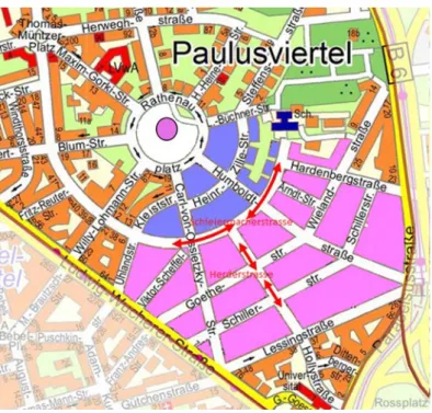 Abb. 4: S TADT  H ALLE  (S AALE ), Stadtplan des  Paulusviertels 2015 (1: 5.000) 