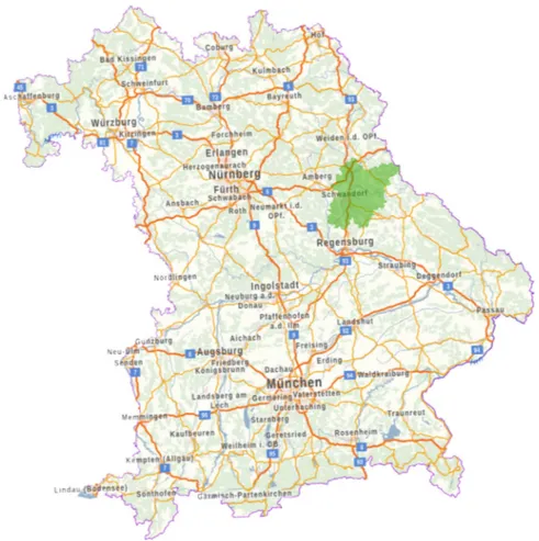 Abbildung 1: Lage des Landkreises Schwandorf