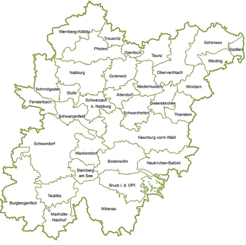 Abbildung 2: Kommunen im Landkreis Schwandorf