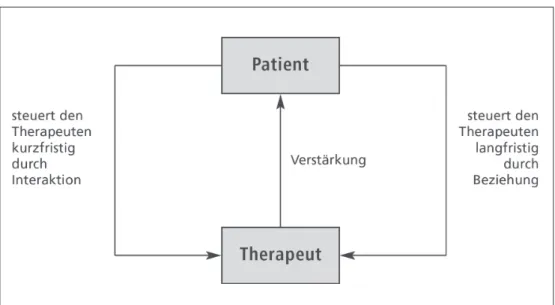Abbildung 1: Interaktionsmodell der steuernden Funktion des Patientenverhaltens (aus  Knickenberg &amp; Sulz, 2002, S