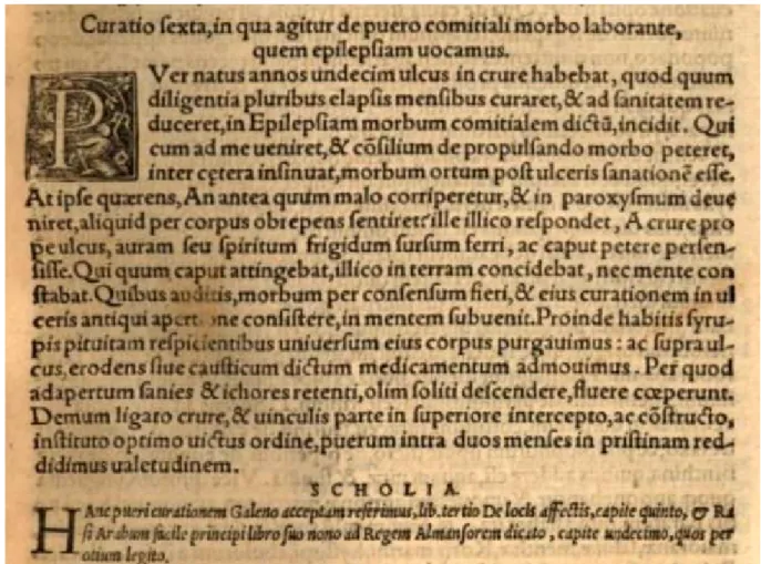 Abbildung 3: Ausschnitt aus Amatus Lusitanus' „Curationum medicinalium centuriae quattuor“ 