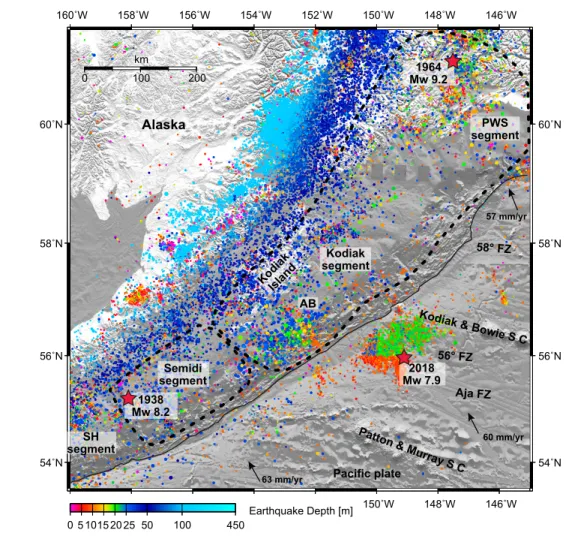 Figure 8. Map showing distribution of earthquakes of moment magnitudes Mw ≥ 2.5 since 1964 to January 2020  from the U.S
