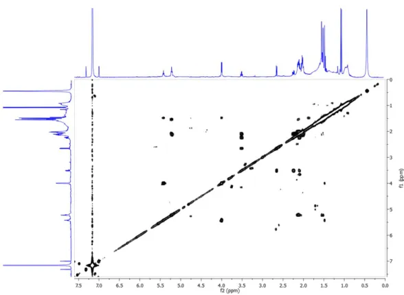 Figure S12. gCOSY spectrum of compound 2 (600 MHz, CD 6 D 6 ). 