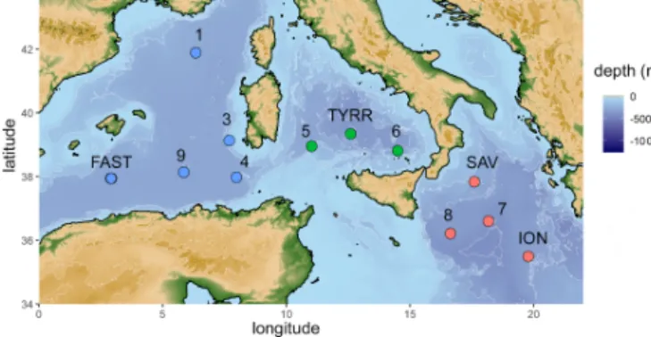 Figure 1. Map of the stations sampled during the PEACETIME cruise in the Mediterranean Sea in May/June 2017