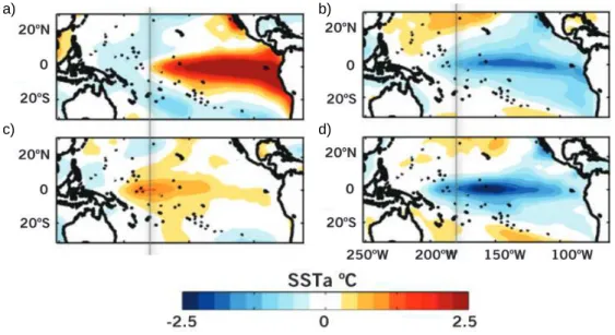 Figure 1.3: Spatial pattern of the sea surfae temperature anomalies (SSTA) for spei warm and