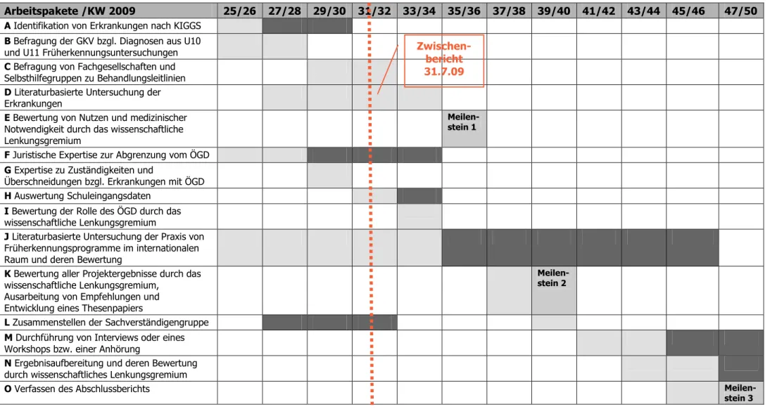 Tabelle 1:  Zeitplanung 