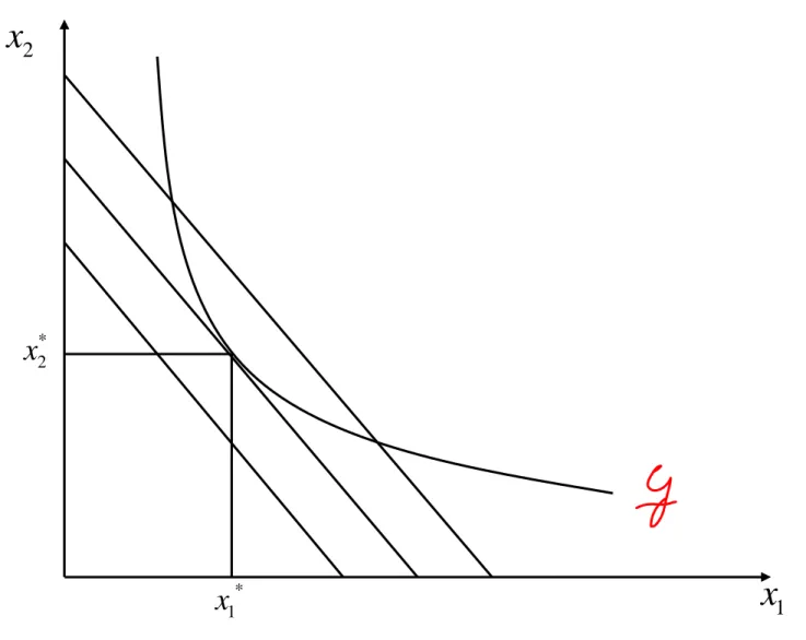 Abb. 7.1: Kostenminimale Inputkombinationx2 x 1*x1*x2