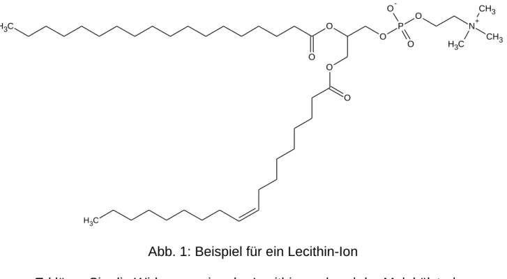 Abb. 1: Beispiel für ein Lecithin-Ion 
