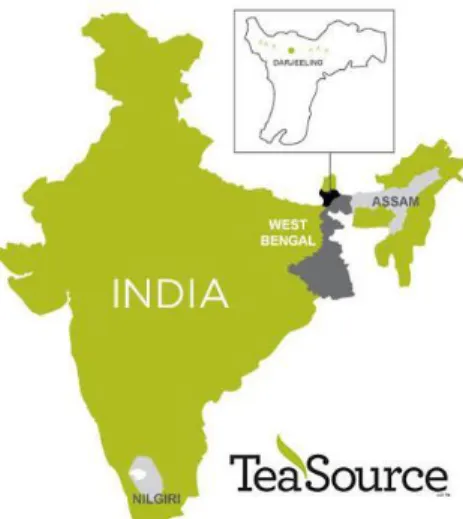 Fig. 9 Map of tea producing regions in India. Source: Tea Source (www.teassource.com) 