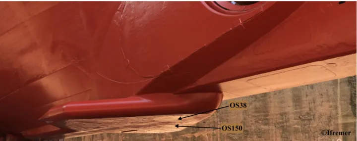 Figure 10: View of the hull of Thalassa before the installation of the acoustic sensors