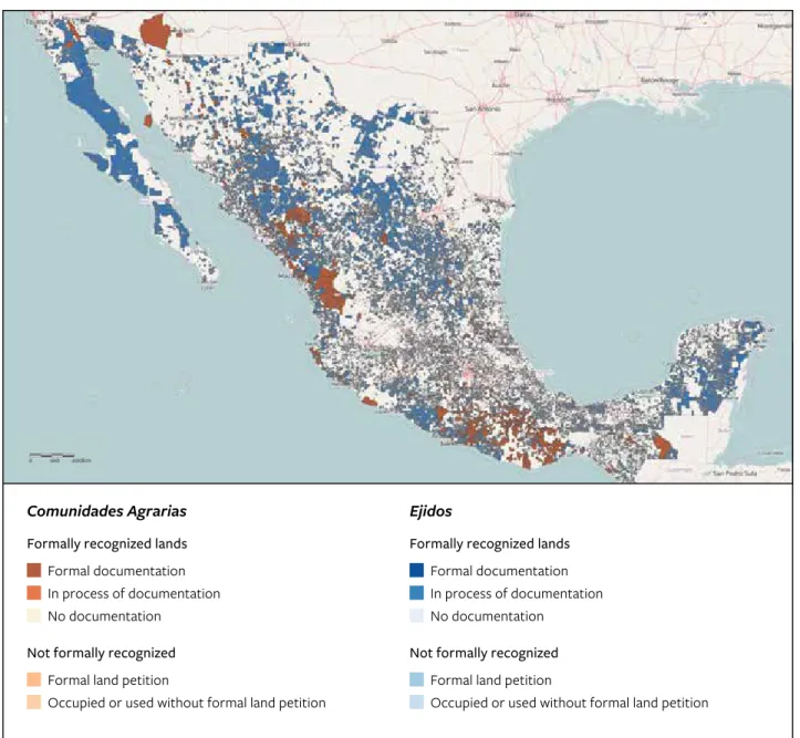 Figure 2: Comunidades Agrarias and Ejidos in Mexico