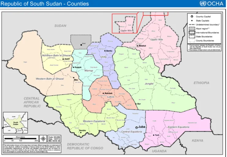 Figure 1: Republic of South Sudan - Counties  