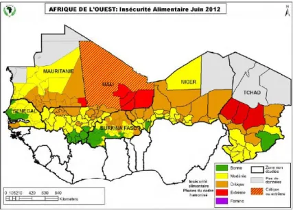 Figure 2: June 2012 Food Security Outlook according to the Cadre  Harmonisé—the West African system for classifying food insecurity