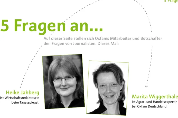 Foto Heike Jahberg © doris spiekrmann-klaas; Foto Marita Wiggerthale © Oxfam Deutschland