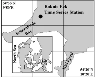 Fig. 1. Location of the Boknis Eck Time Series Station in the south- south-western Baltic Sea.