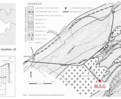 Figure 2.1: The location and geological setting of BULG. Modified from Keller and Schneider (1982).