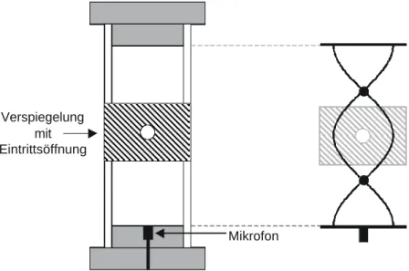 Abbildung  3.4: Schematische Darstellung der verwendeten photoakustischen Zelle. Sie besteht aus  einem Quarzrohr, das an beiden Enden verschlossen ist
