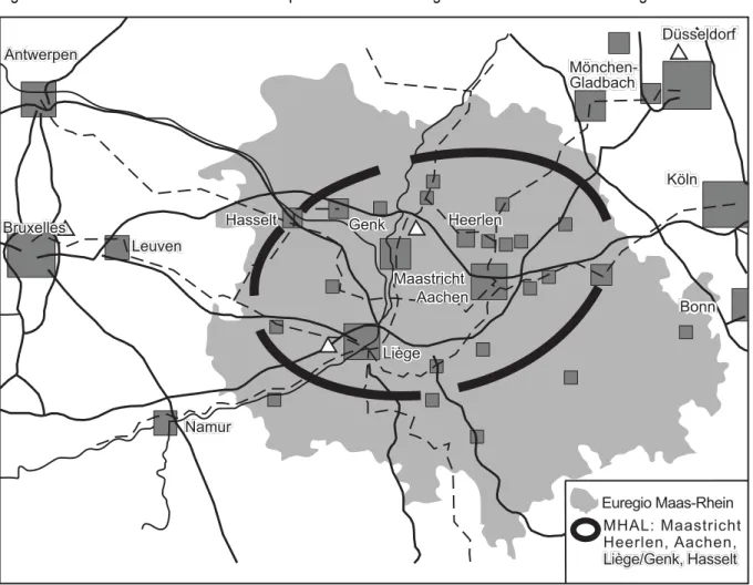 Fig. 9:   The Cross-Border Economic Cooperative Zone of Euregio Maas–Rhein and MHAL Region 