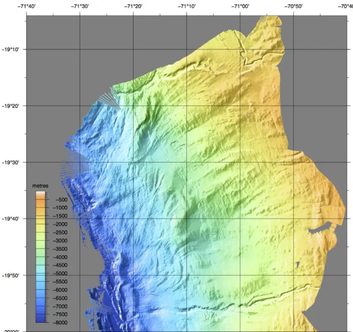 Fig. 13: Shaded relief map of the northern part of the study area. 