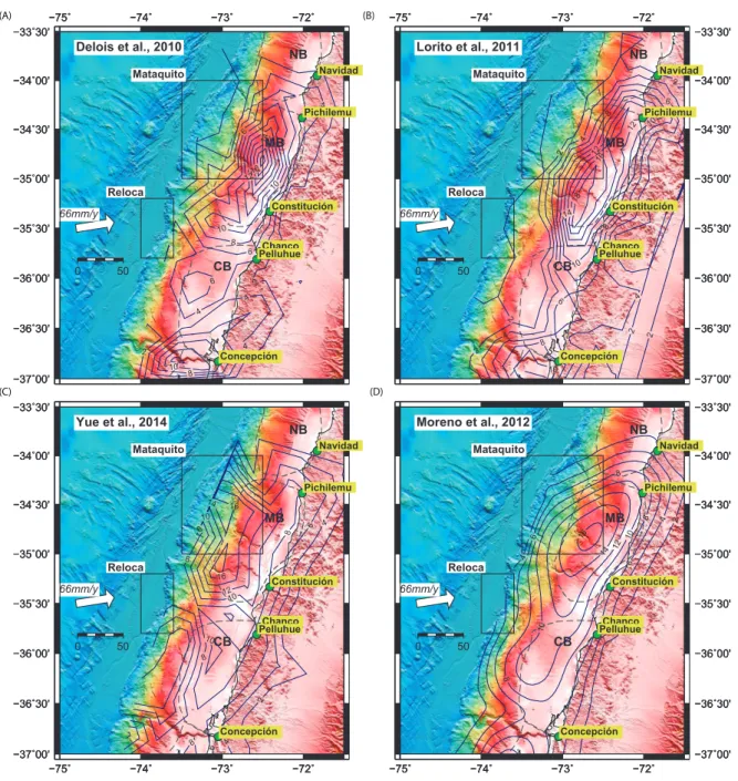 Figure S3 Coseismic slip model of the Maule megathrust earthquake M w 8.8 (February 27,