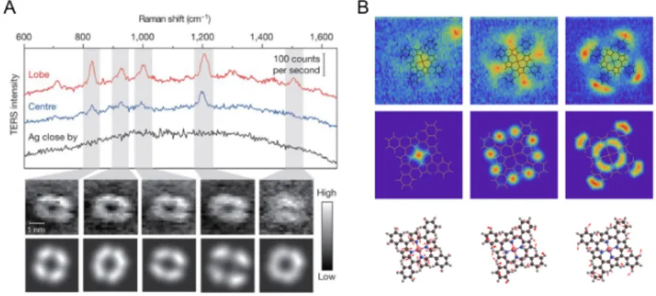Figure  1.8.  TERS  mapping  of  porphyrins  with  sub-nanometer  spatial  resolution  a