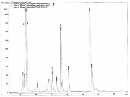 Abbildung 5.2.1-15 Vergleich der Chromatogramme von Uni370-TC-MG, Uni371-TC-MG und MG  zur Produktidentifizierung 