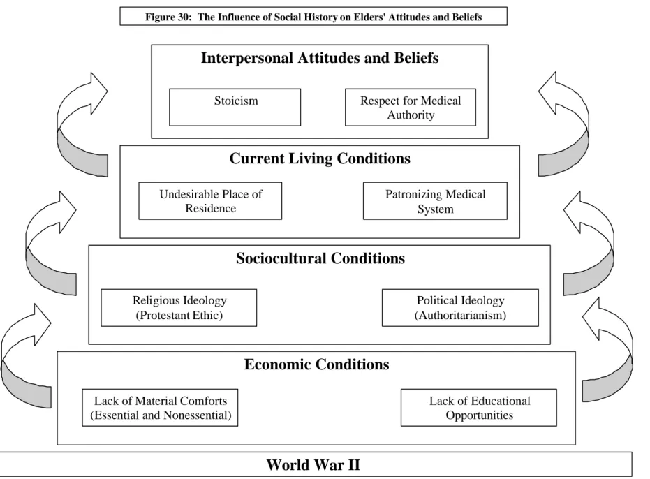 Figure 30:  The Influence of Social History on Elders' Attitudes and Beliefs 