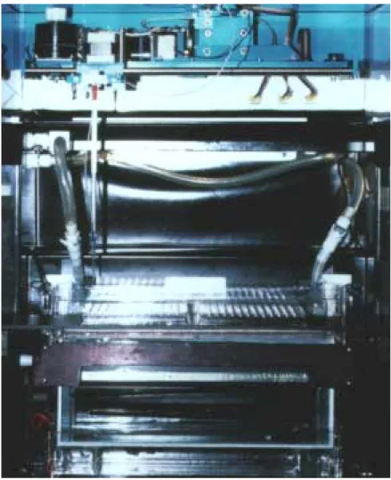 Abbildung 4.1:  Der am EMBL entwickelte automatische Gel-Beladungsroboter für eine A.L.F- A.L.F-Sequenziereinheit