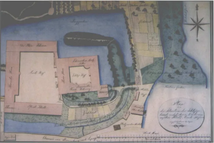 Abb. 7. Plan von der Situation der Schlossgebäude nebst deren Environs auf dem  fürstlichen Amte (1812); NstA WF: K 1197; angefertigt von U