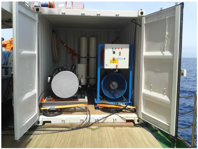 Figure   4.c.1:   10’   compressor   container   installed   at   R/V   POSEIDON       