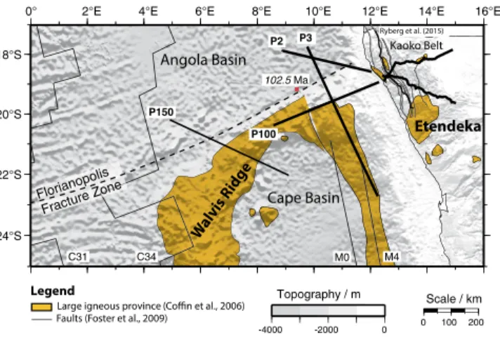 Figure 1. Location of the  deep crustal seismic pro­