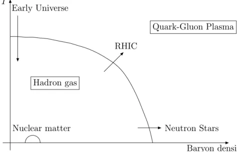 Figure 1.1: Phase diagram for hadronic matter.