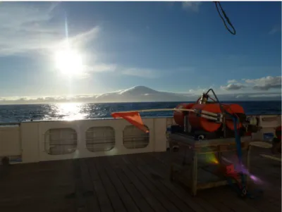 Fig. 4.1  First sighting of Tristan da Cunha, late afternoon on January 24 th . 