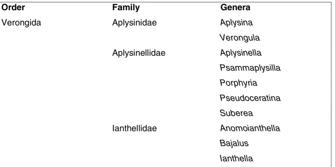 Table 1: Systematic distribution of sponges of the order Verongida (phylum Porifera, class Demospongiae, subclass Ceractinomorpha) [37] .