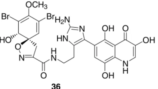 Figure 6: 36, a bromotyrosine-derived metabolite from the non-Verongid species Oceanapia sp.