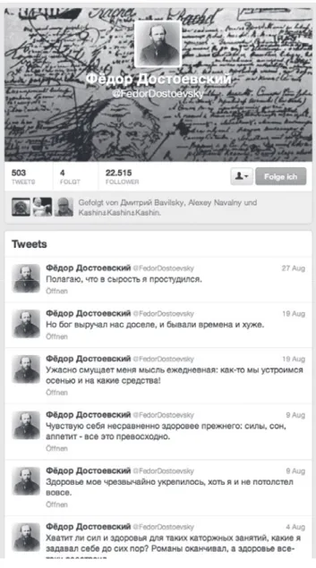 Abbildung 1: Screenshot des Twitter-Accounts @Fedor.Dostoevsky, 03.09.2013 